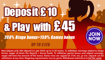 Celeb Bingo: Deposit £10 and Play With £45