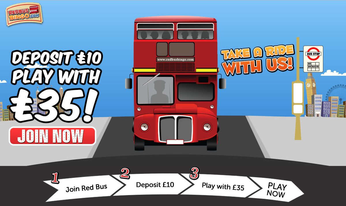 Red Bus Bingo Deposit £10 Play With £35