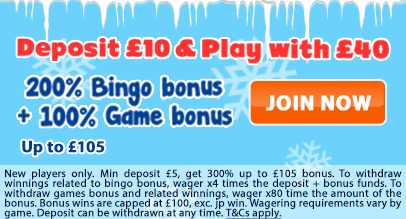 Snowy Bingo: Deposit £10 and Play With £40